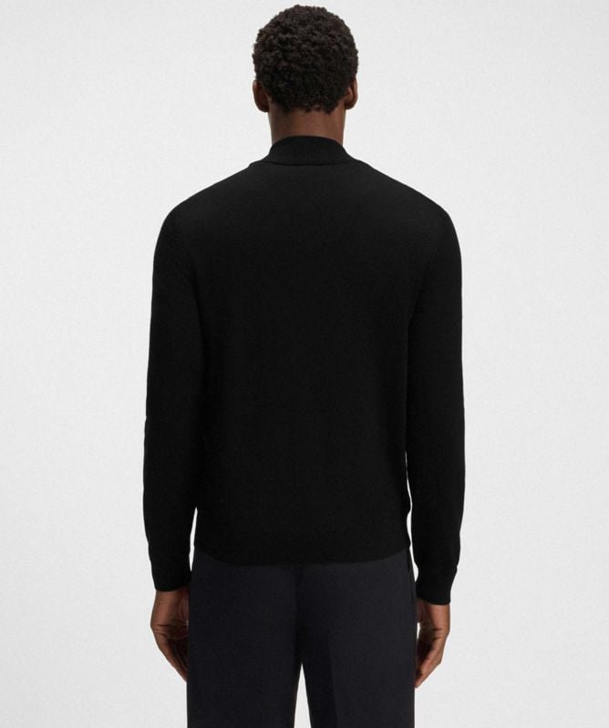 BOSS Virgin Wool Ebenji Zip Jumper