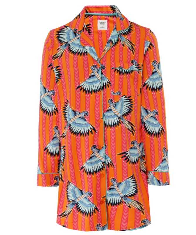 Chelsea Peers Parrot Stripe Print Nightshirt