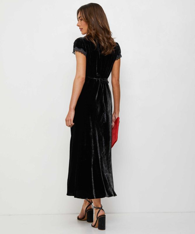 RIXO Clarice Velvet Midi Dress