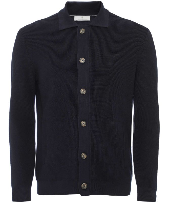 Thomas Maine Polo-Collar Button Cardigan