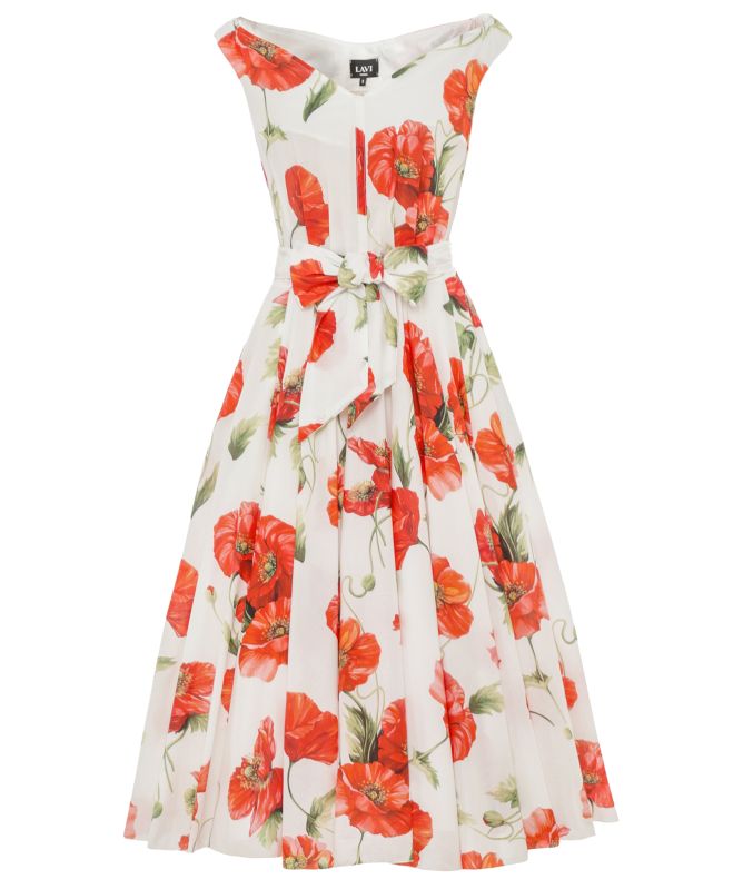 Lavi Mambo Off-Shoulder Floral Midi Dress