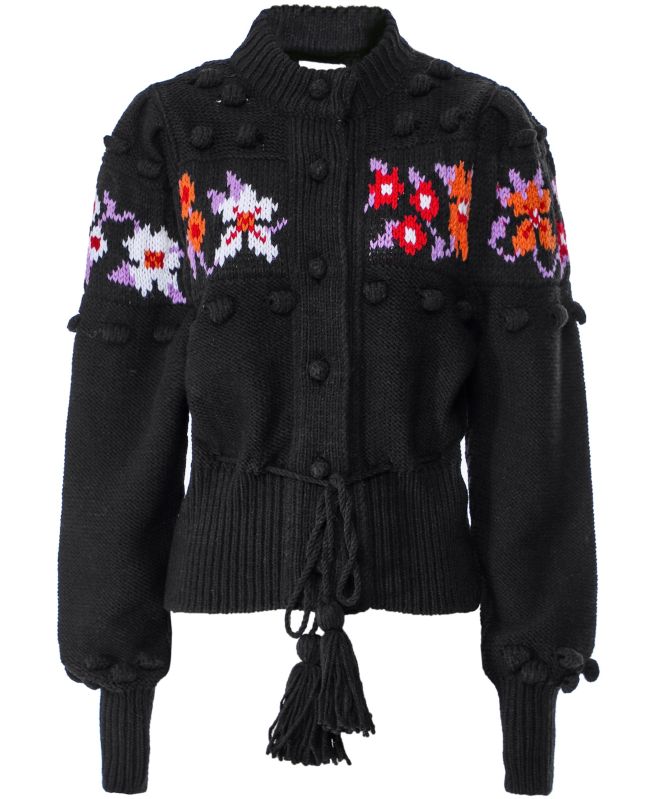 Hayley Menzies Genevieve Merino Intarsia Cardigan