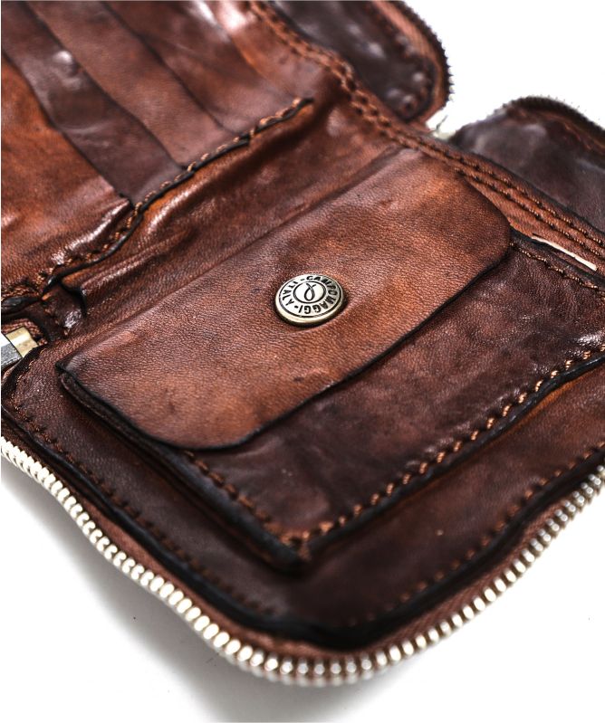 Campomaggi Embellished Leather Zip Around Wallet