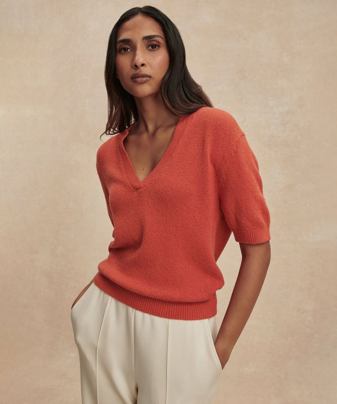 Varley Palmer V Neck Knit Top