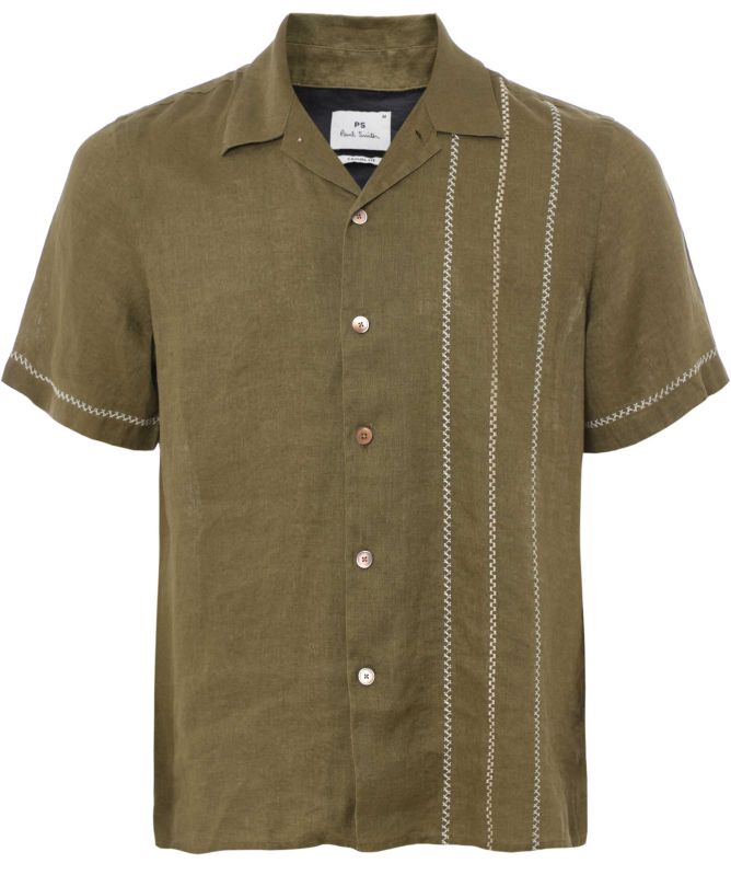 Paul Smith Casual Fit Embroidered Linen Shirt