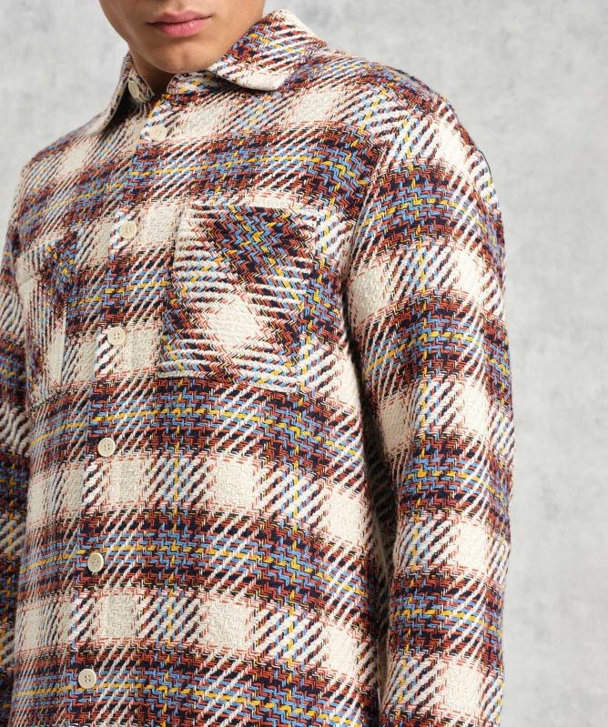 Wax London Check Whiting Overshirt