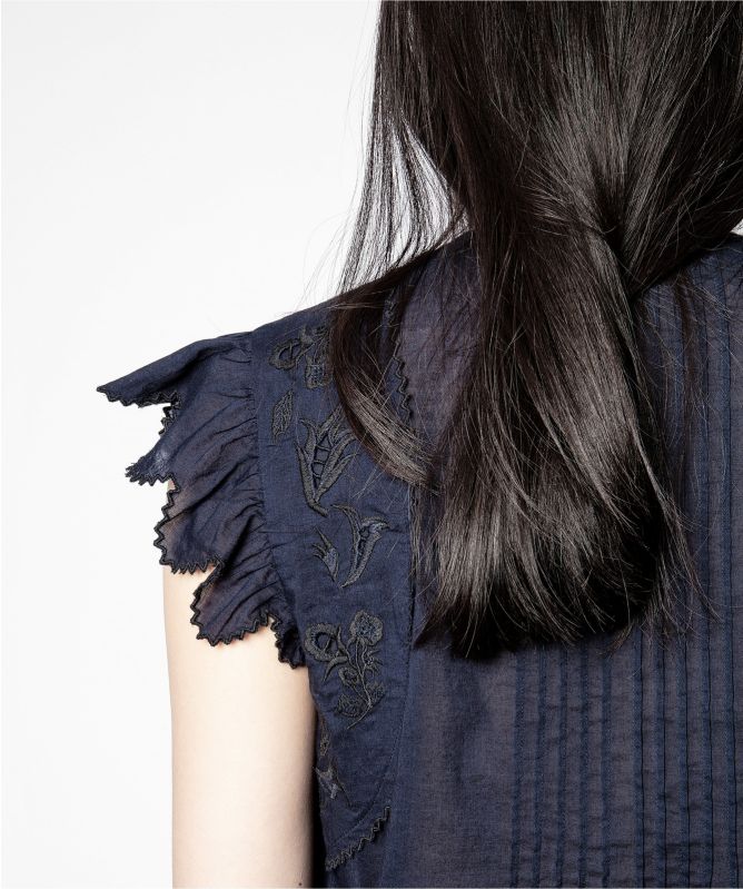 Zadig and Voltaire Tiara Voile Embroidered Top