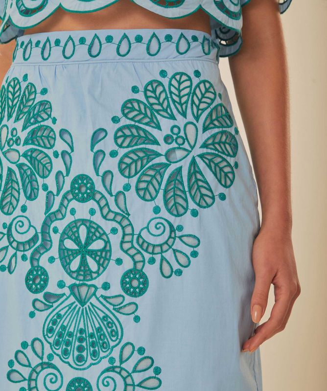 Farm Rio Graphic Richelieu Midi Skirt