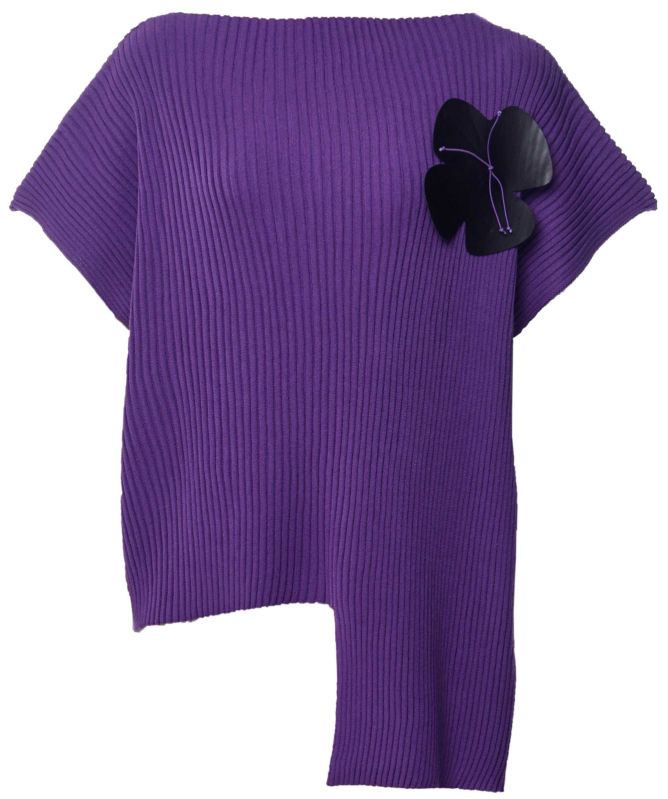 Bize Rib-Knit Poncho Jumper