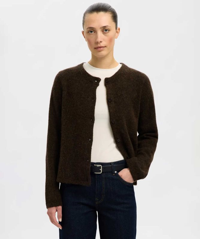 Selected Lulu Round Neck Knit Cardigan