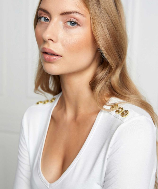 Holland Cooper Long Sleeve V-Neck T-Shirt