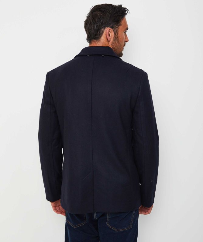 Paul Smith Navy Cashmere Mix Peacoat