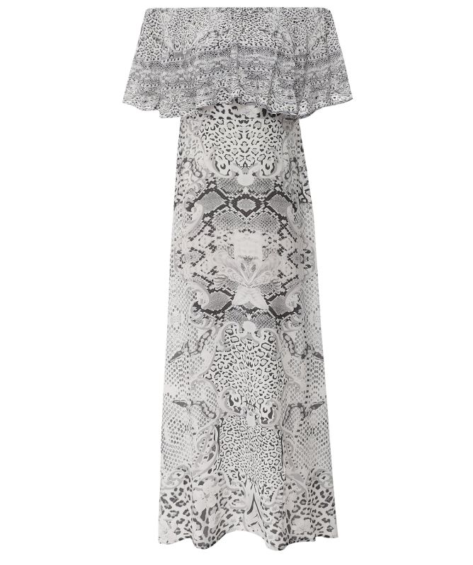 Inoa Silk Ladybell Off-Shoulder Dress