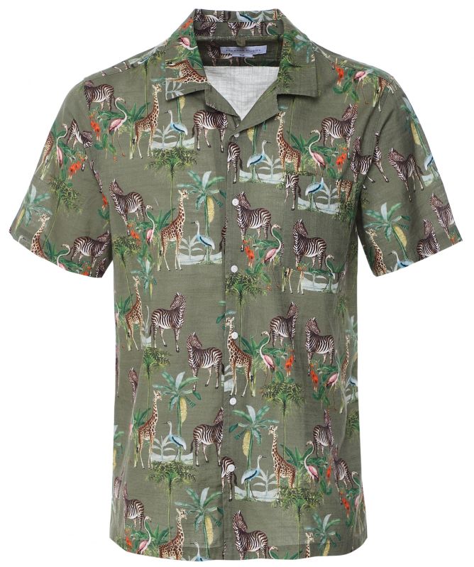 Edmmond Studios Relaxed Fit Short Sleeve Zebra Shirt