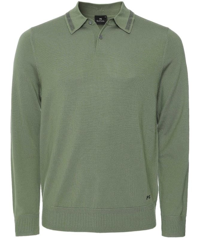 Paul Smith Merino Long Sleeve Polo Shirt