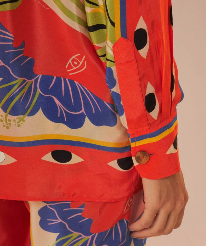 FARM Rio Sand Surreal Scarf Pyjama Shirt