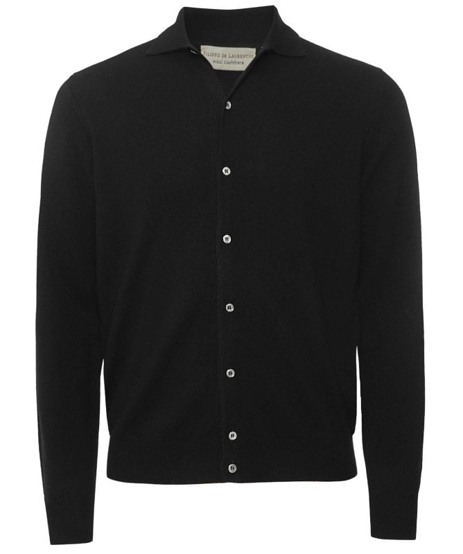 Filippo De Laurentiis Wool Cashmere Polo Cardigan