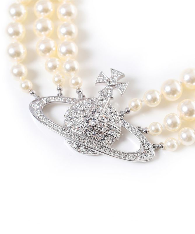 Vivienne Westwood Three Row Pearl Bas Choker
