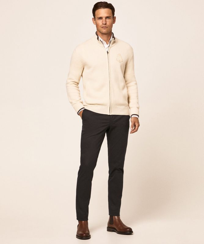 Hackett Merino Zip Cardigan