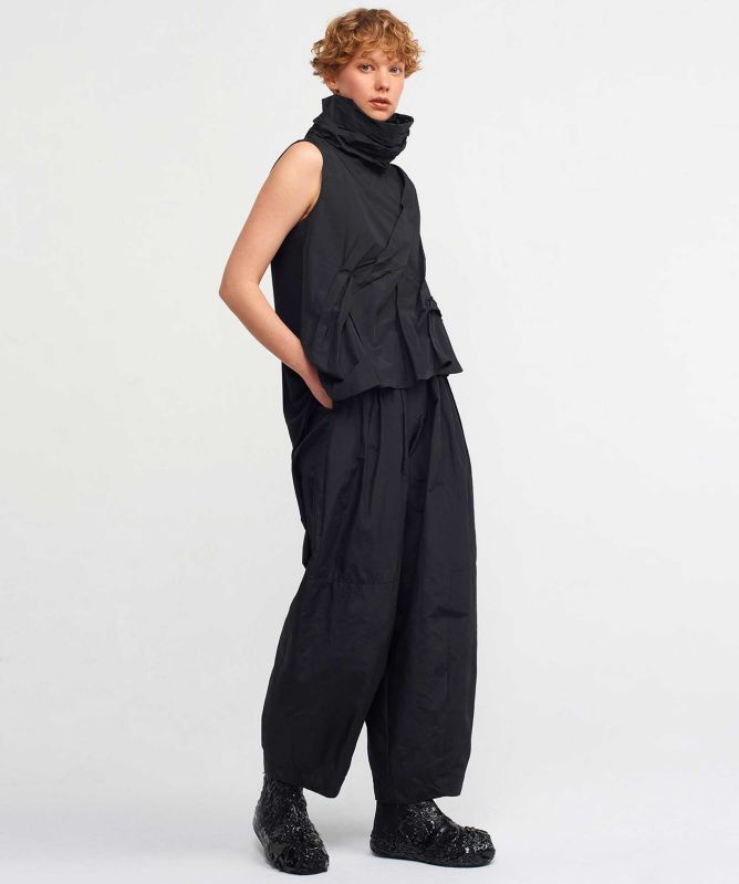 NU London High Neck Taffeta Blouse