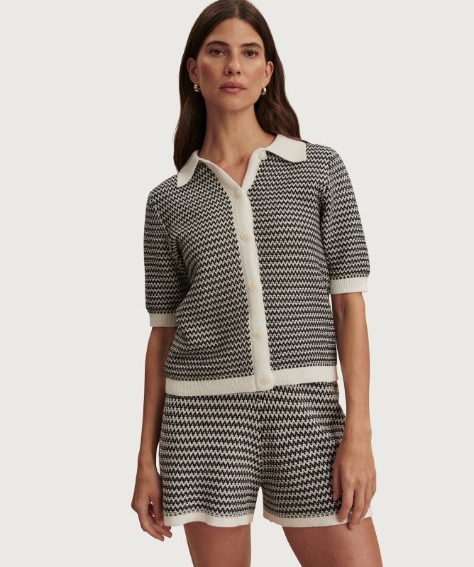 Varley Gaelle Polo Knit Top
