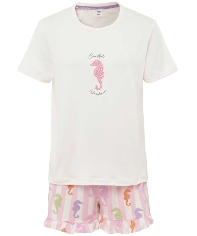 Chelsea Peers Seahorse Stripe Print Short Pyjama Set