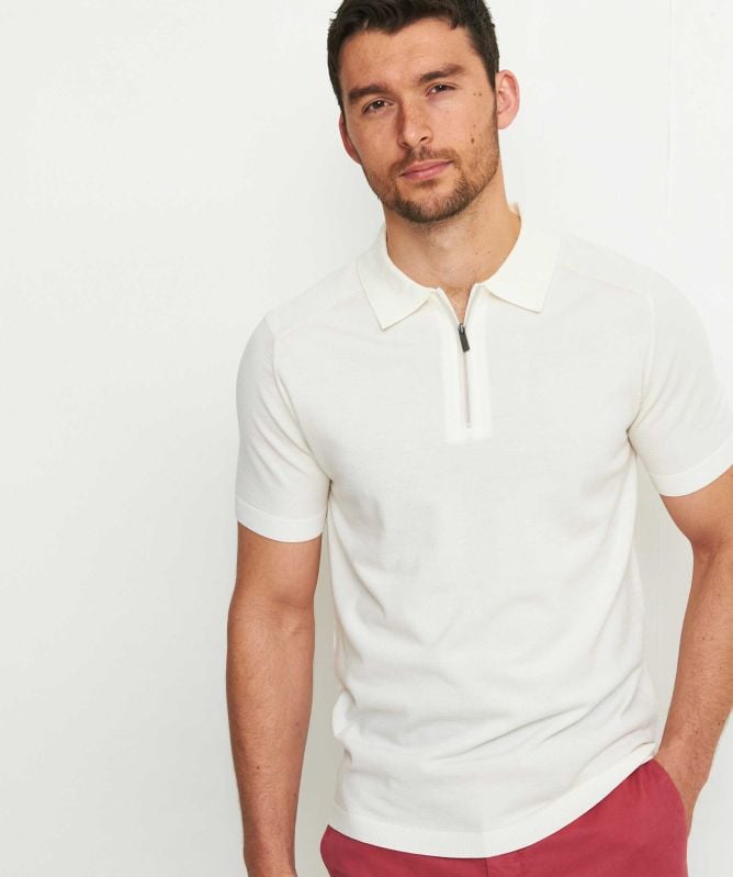 Thomas Maine Merino Zip Polo Shirt