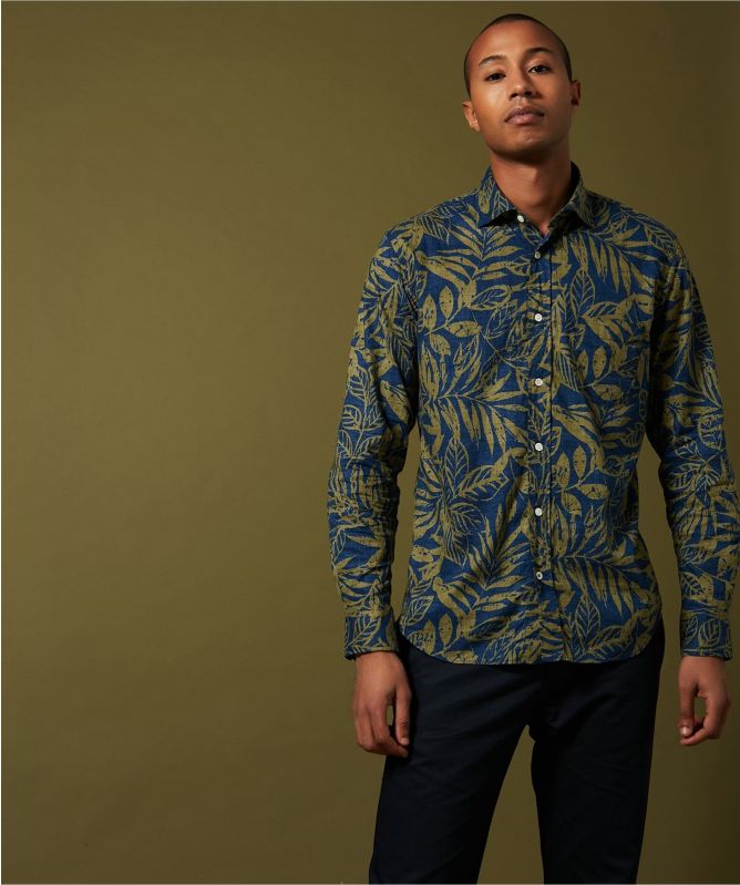 Hartford Regular Fit Leaf Print Paul Shirt