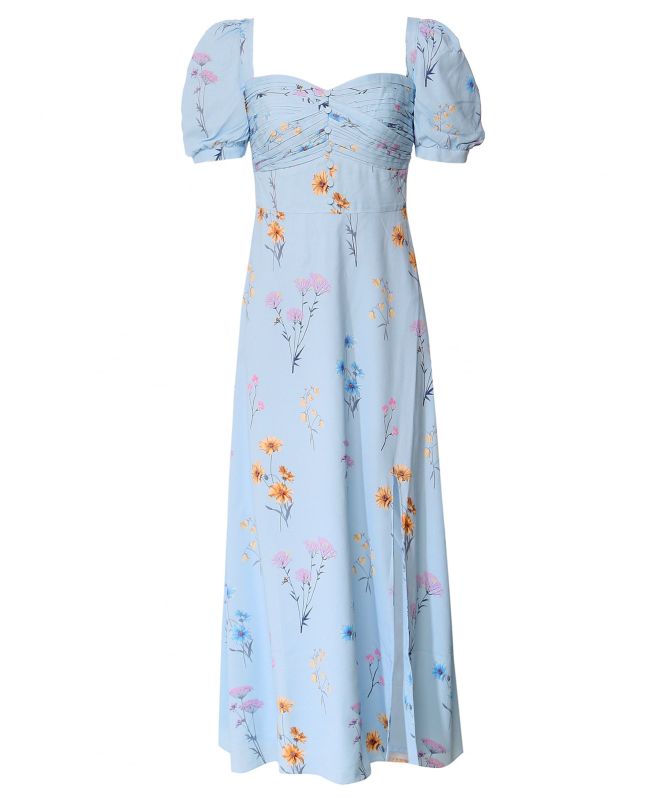 Self-Portrait Floral Watercolour Crepe Midi Dress