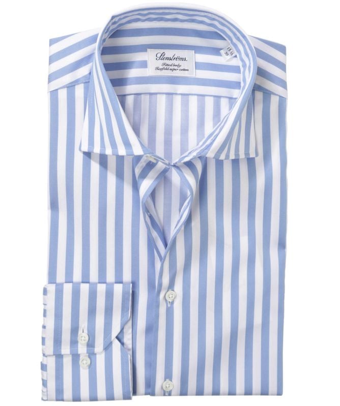 Stenstroms Fitted Body Stripe Twill Shirt
