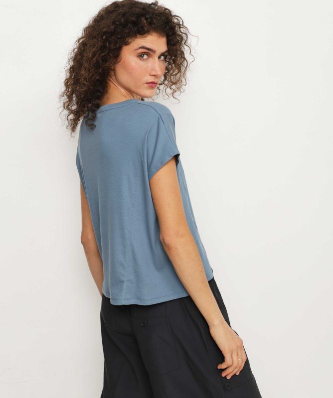 Lurdes Bergada Cotton Ribbed Asymmetrical T-Shirt