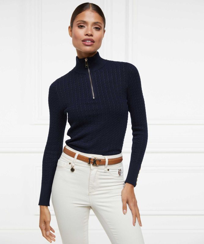 Holland Cooper Ava Half Zip Knit Sweater