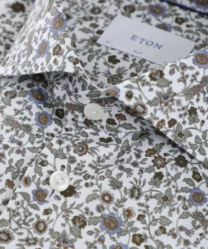 Eton Slim Fit Floral Twill Shirt