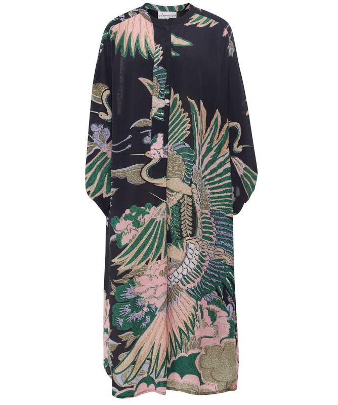 One Hundred Stars Crane Emerald Crepe Darcy Dress