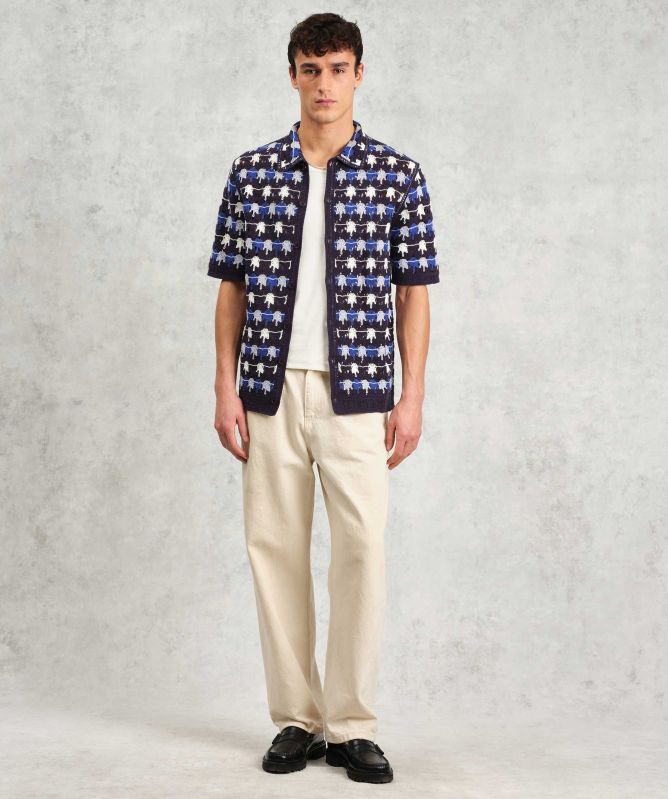 Wax London Crochet Knit Porto Shirt