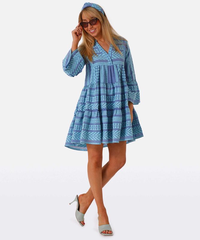 Devotion Twins Ella Cotton Blend Tiered Mini Dress | Jules B