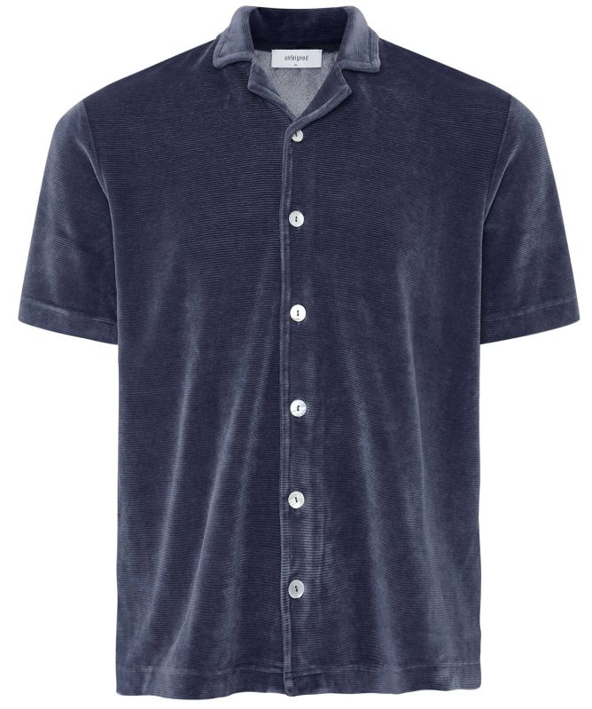 unfeigned Button-Down Velour Polo Shirt