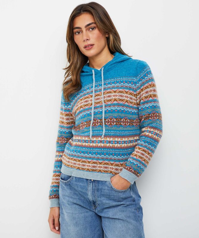ERIBÉ Kinross Fairisle Hoodie Jumper