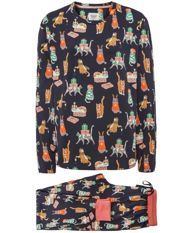 Chelsea Peers Christmas Cats Long Pyjamas