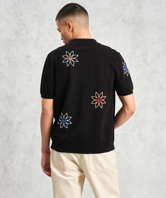Wax London Embroidered Knit Tellaro Shirt
