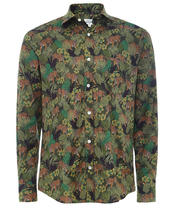 Hartford Slim Fit Tiger Print Paul Shirt