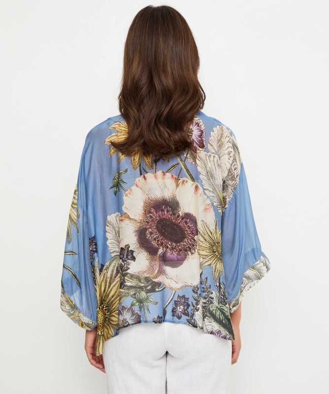 One Hundred Stars Daisy Cornflower Blue Kimono