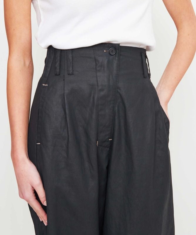 Lurdes Bergada Coated Pleated Trousers