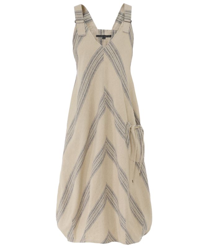 Lurdes Bergada Striped Linen-Blend Midi Dress