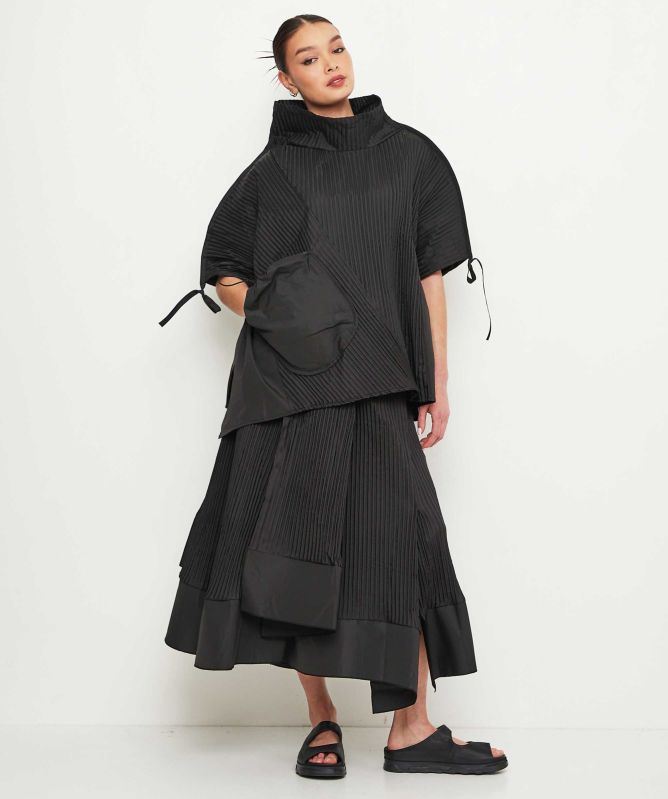 Bize Pleated Midi Skirt