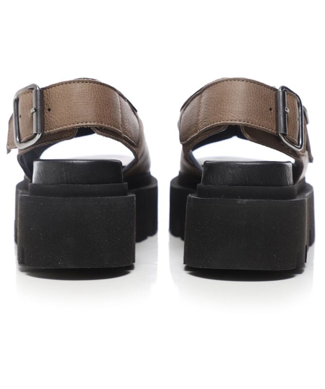 Lofina Gasoline Leather Buckle Sandals