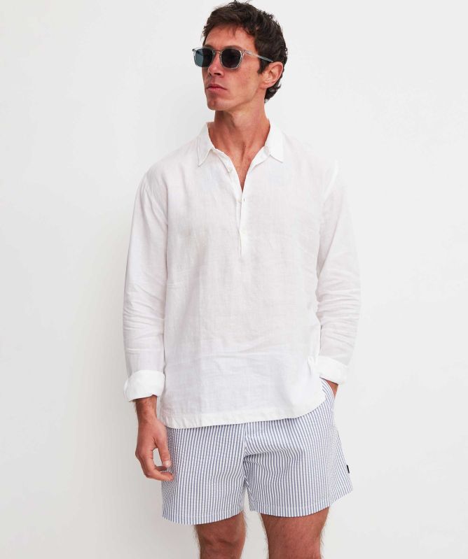 Burrows and Hare Linen Pop Over Shirt