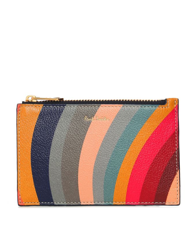 Paul Smith Swirl Print Leather Zip Wallet