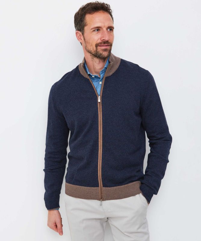 Gran Sasso Wool Cashmere Zipper Cardigan