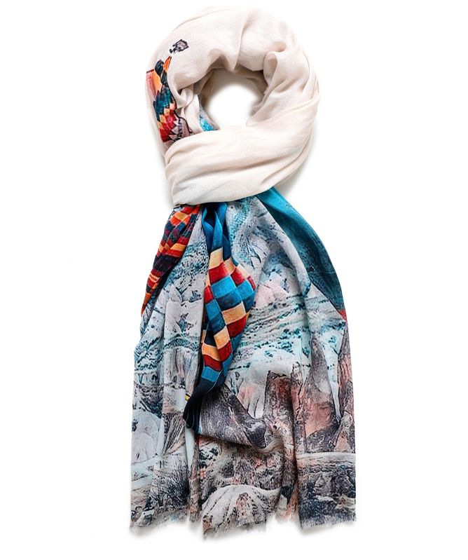 Ahujasons Hot Air Balloon Print Scarf